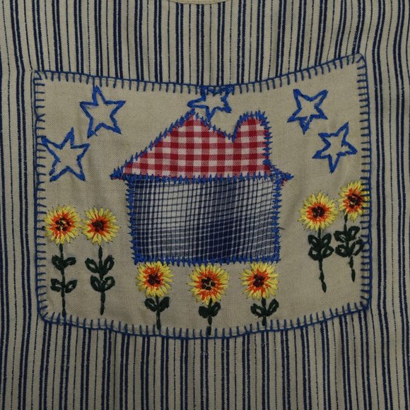 Vintage Papy Boez Dress Jumper Womens M L Emboirdered Midi Cottagecore Modest - Picture 7 of 9